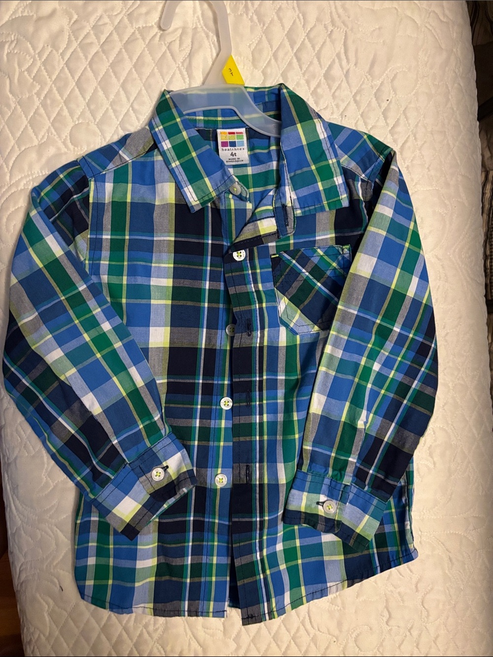 healthtex Blue & Green Plaid Button-Down Shirt